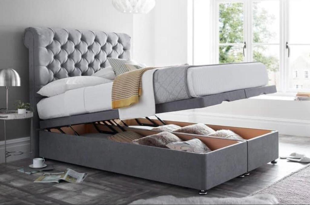 Sleigh Divan Ottoman Bed